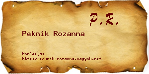 Peknik Rozanna névjegykártya
